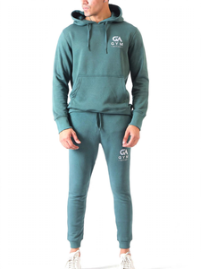 Ensemble de survêtement deux pièces en coton pour homme GYM Active, design confortable, respirant, motif uni, design tendance - Product Image 1