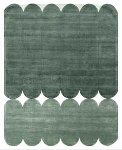 Tapis en laine tufté à la main de qualité supérieure, motif géométrique de designer, à poils bicolores, tapis d'appoint en laine tufté à la main - Product Image 2