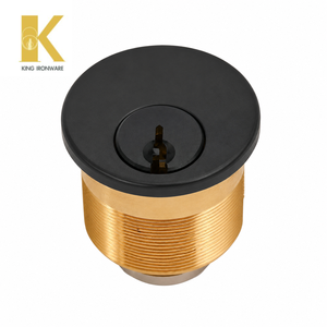 Cylindre de serrure à mortaise 28 mm KW, rainure plate, laiton massif noir, pour porte d'entrée - Product Image 3