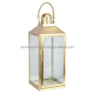 Linterna de vela colgante de Metal y Vidrio con Acabado niquelado forma redonda con diseño de cuerda y mango para decoración del hogar - Product Image 6