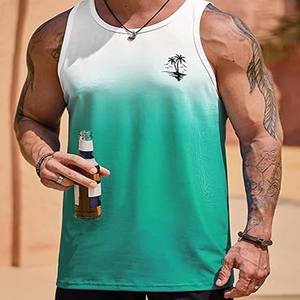 Camiseta sin Mangas para Hombre, Color Sólido, Ropa Deportiva, Personalizable, para Fitness, Venta al Por Mayor - Product Image 3