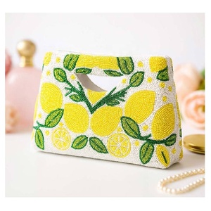 Hot Selling Pineapple Glass Beaded Clutch Bag Stylish Beaded Handbag Elegant Beaded <b>Purse</b> Perfect for Gifting or Occasion - Product Image 4