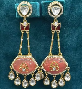 Boucles d'oreilles de créateur de qualité supérieure, magnifiques, parfaites pour les mariages et les occasions spéciales, vêtements traditionnels pour femmes - Product Image 2
