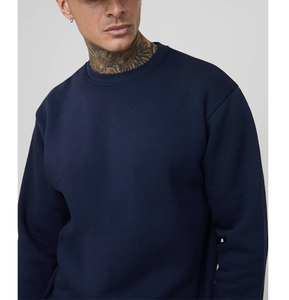 Sudadera Deportiva de Algodón para Otoño/Invierno, Color Azul Sólido, Manga Larga, Estampado Digital, Ecológica - Product Image 5