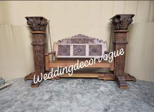 Columpio Jhula para Bodas Indias, Estructura de Madera Tallada, Asientos Tipo Banco para Decoración de Escenarios de Mehndi y Haldi, Mandap, Mobiliario para Eventos - Product Image 4