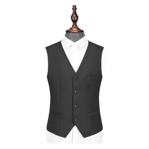 Gilet décontracté personnalisé pour homme, col en V, coupe ajustée, motif écossais, pour tenue de costume formel ou décontracté, en tissu peigné imperméable - Product Image 4