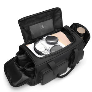 Black <b>Nylon</b> Travel Duffel Bag With Multiple Pockets And Adjustable Straps Fashionable Durability Feature - Product Image 3