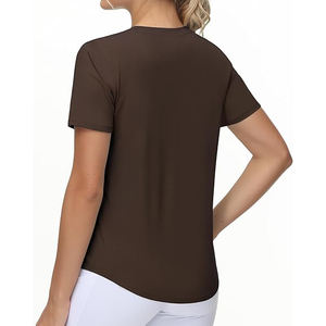 Camisetas de Cuello Redondo de la Colección Signature para Mujer, Venta al por Mayor, Algodón y Fibra de Bambú, Estilo Urbano Holgado, Lanzamiento de Verano, Secado Rápido - Product Image 4