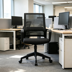 เก้าอี้สำนักงาน AY Office System รุ่น Ergonomic Mesh สำหรับใช้ในบ้าน สีดำทันสมัย พนักพิงเปิด ที่วางแขนแบบติดตั้ง ที่พักศีรษะในตัว ปรับความสูงได้ หมุนได้ - Product Image 1