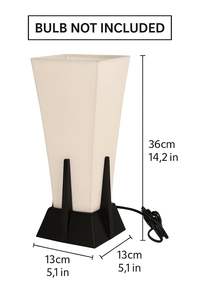 Lampe de table en tissu pyramidale carrée à lumière douce moderne avec alimentation électrique et support d'ampoule E27 pour chambre à coucher salon - Product Image 5