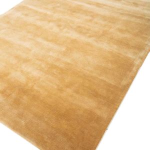 Alfombra Moderna Hecha a Mano, Color Amarillo Mostaza, de Viscosa, Acolchada, Antideslizante, Apta para Mascotas, con Diseño Tufted, para el Hogar - Product Image 2