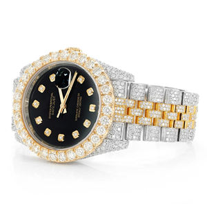 Reloj de Cuarzo de Acero Inoxidable de Lujo con Diamantes Moissanite VVS Personalizados, Estilo Hip Hop, Correa de 20 mm, Esfera de Cristal - Product Image 2