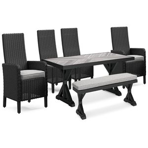 Juego de Mesa de Comedor Rectangular Moderno y Resistente con Cómodas Sillas de Jardín para Muebles de Hogar, para Uso en Restaurantes y Exteriores - Product Image 1