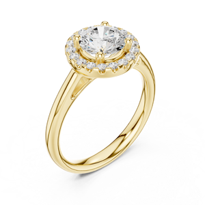 Anillo Halo Aries Jewel con Diamante Cultivado en Laboratorio de Corte Redondo de 1 Quilate, Anillo Solitario Clásico para Mujer con Certificado IGI - Product Image 2