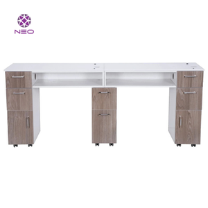 Table de manucure NEO avec tiroirs de rangement, design minimaliste pour mobilier de salon, usage commercial, facile à nettoyer - Product Image 1