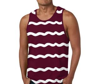 เสื้อกล้ามชาย CANBELLO SPORTS ลายทางหยัก คอวี ผ้าถัก ระบายอากาศได้ดี พิมพ์ลาย ผ้าฝ้าย - Product Image 3