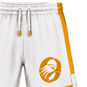 White <b>Yellow</b> Rugby <b>Shorts</b> Elastic Waist Drawstring Team Uniform Custom Breathable Training Athletic Sportswear Performance Sport - Product Image 3