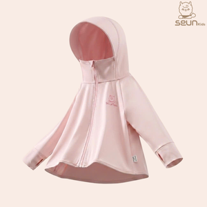 เสื้อแจ็คเก็ตเด็ก SEUN แบบมีฮู้ด ผ้าซอฟต์เชลล์ สีพื้น แขนยาว สไตล์ลำลอง สำหรับเด็ก พร้อมโลโก้ที่อกซ้าย - Product Image 2