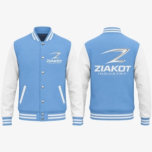 Chaqueta de Béisbol Azul Claro para Hombre ZIAKOT con Diseño de Sublimación con Estampado de Garza, Corte Regular, Ropa Casual para Primavera - Product Image 3