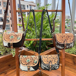 Bolso de mano clásico hecho a mano de cuero de vaca para mujer, bolso de hombro de cuero de vaca genuino Premium de estilo Vintage para mujer - Product Image 4