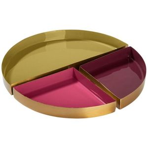 Plateau en métal émaillé de luxe style moghol |   Assiette de service décorative à motifs floraux |   Plateau décoratif artisanal fait main pour la maison, plateau en gros - Product Image 5