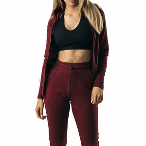 Sweat-shirt à capuche zippé bordeaux personnalisé avec logo, en molleton, pour hommes et femmes, vente en gros, fabricant, veste à capuche entièrement zippée vierge en gros - Product Image 3