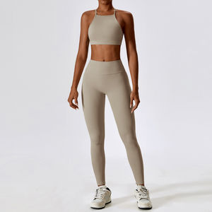 Nuevo Conjunto Deportivo de Yoga para Mujer, Cintura Alta, Transpirable, con Control de Abdomen y Glúteos, Leggings y Bra Deportivo Elástico - Product Image 5