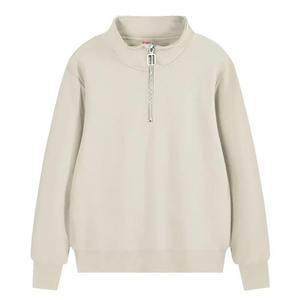 Red Half <b>Zip</b> Sweatshirt Unisex <b>Quarter</b> <b>Zip</b> Pullover Stand Collar Waffle Textured Cotton <b>Sweater</b> Streetwear Top - Product Image 6