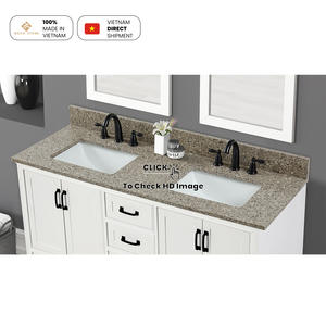 Plan de travail en quartz granulaire beige Miami, aspect terrazzo, pour cuisine et salle de bain, en quartz à base de copeaux de verre - Product Image 2