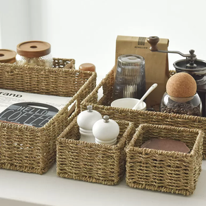 Handwoven Eco-friendly Set 5 Seagrass Stackable Storage <b>Bins</b> Kitchen Storage <b>Bins</b> Wholesale Price from Vietnam - Product Image 6