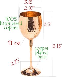 Verre à eau artisanal en cuivre de qualité supérieure, finition rustique, pour la santé ayurvédique, marque privée - Product Image 4