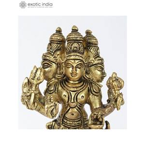 Esculturas de latón Trideva de 6 pulgadas hechas a mano, ídolos de Brahma Vishnu y Shiva hechos en la India - Product Image 3