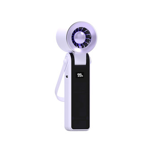 Ventilateur portable sans pales à 5 vitesses, rechargeable par USB, avec affichage numérique, pliable, à suspendre au cou, pour extérieur - Product Image 1