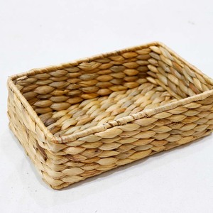 <b>Shelf</b> Organizer Wicker Guest Towel Tray Water Hyacinth Napkin <b>Basket</b> Minimalist Multifunction 1-2L Capacity Bathroom Table - Product Image 1