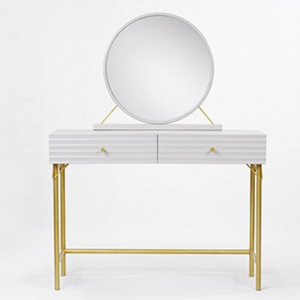 Tocador elegante clásico de madera maciza de caoba blanca, tocador con cajón de almacenamiento para tocador de maquillaje de dormitorio - Product Image 5