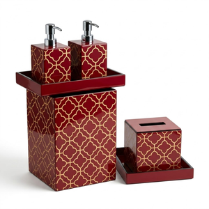 Modern Luxury Glass Bathroom Set Transparent Thick Glass Accessories Soap Dispenser <b>Toothbrush</b> <b>Holder</b> Soap Dish Tumbler Stylish - Product Image 1