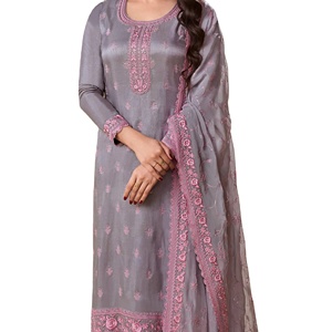 El último diseñador Dola Silk Thread bordado Work Kurti Set por Fab Zone - Product Image 1