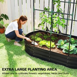 Galvanised 5 X 3 X 6ft Metal Outdoor Planter Box Dark Gray <b>Square</b> Raised Garden Bed Arched Trellis Open Bottom Perfect <b>Pots</b> Type - Product Image 4