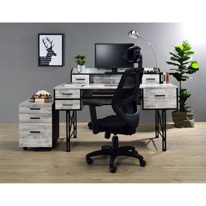 โต๊ะคอมพิวเตอร์สีขาวดำสไตล์โบราณจาก Safea ดีไซน์หรูหราและทันสมัย - Product Image 1