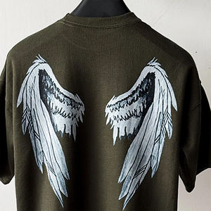 Camisetas Unisex Casuales de Hip Hop con Estampado Gráfico de Alas de Ángel, 100% Algodón, de Secado Rápido y Transpirables para Hombre, Camisetas Modernas al por Mayor - Product Image 5