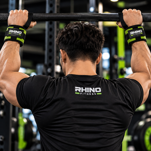 สายรัดข้อมือผ้าฝ้ายลายทาง RHINO FITNESS แบบตีนตุ๊กแก สำหรับมือซ้าย ใช้สำหรับยกน้ำหนักและออกกำลังกายในยิม - Product Image 3