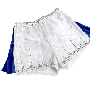 Conjunto de animadora azul bicolor con estampado de estrellas, top de malla de manga larga y falda para el rendimiento de equipos de animación, uniformes para mujer - Product Image 6