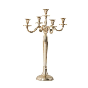 Elegant 5 Arm Golden Candelabra Candle Holder Classic Metal Candlestick Stand for Wedding <b>Party</b> Home <b>Table</b> Decor Candle Holder - Product Image 6