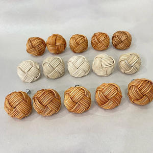 Poignées de porte faites à la main en rotin naturel, poignée de tiroir, quincaillerie de meubles, vente en gros - Product Image 1