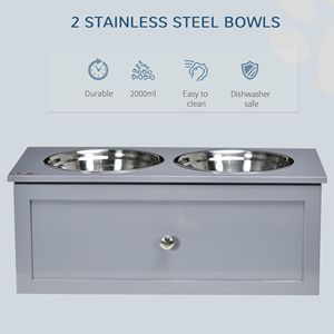 Ciotole Rialzate Grigie per Cani di Taglia Media, Piccioni e Conigli, 2 Ciotole in Acciaio Inossidabile Ecologiche, Pieghevoli e Compatte per Viaggi - Product Image 6