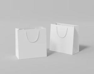 Sac en papier d'emballage cadeau durable avec poignée en corde, logo personnalisé imprimé, sac en papier fait main pour la promotion de cadeaux en détail - Product Image 1