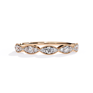Anillos Apilables de Oro Sólido de 14K, Clásicos y Sencillos, con Diamantes Cultivados en Laboratorio CVD HPHT, para Uso Diario - Product Image 5