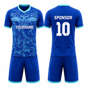 Conjunto de Uniforme de Fútbol Personalizado con Sublimación, Unisex, Poliéster Jacquard, Camiseta y Pantalones Cortos de Fútbol, Premium, Venta al Por Mayor, Entrenamiento Rápido - Product Image 1