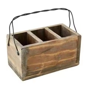 Custom Bamboo <b>Kitchen</b> Cooking Tools Organizer Handled Wooden <b>Storage</b> Box <b>Kitchen</b> Party Countertop Picnic Basket caddy - Product Image 4