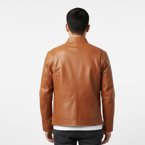 Chaqueta de Cuero para Hombre, Diseño Refinado con Interior Suave, Detalles Personalizados, Prenda Exterior Casual y a la Moda, con Cuero Duradero - Product Image 4